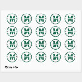 Circular address labels,monogram address labels (Vel)