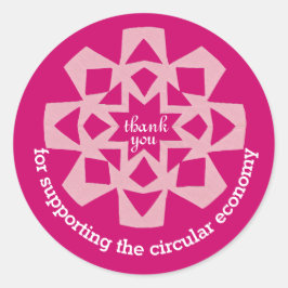 Circular economy thank you sticker pink snowflake