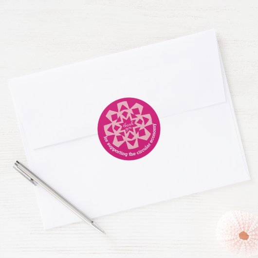 Circular economy thank you sticker pink snowflake (Envelop)