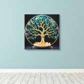 Circular Gemstone Tree of Life Canvas Afdruk (Insitu (Houten vloer))