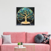 Circular Gemstone Tree of Life Canvas Afdruk (Insitu (Woonkamer))