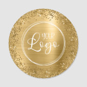 Circular Gold Glitter en Folie Logo Naamplaatje (Voorkant)