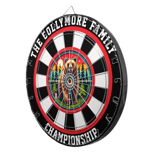 Circular Grizzly in Forest Target Dartbord (Voorkant Rechts)
