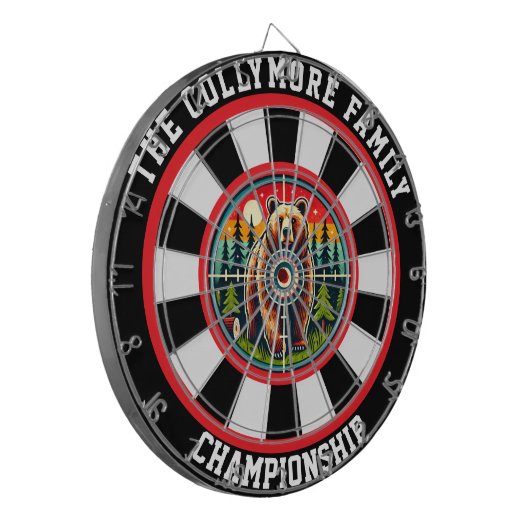 Circular Grizzly in Forest Target Dartbord (Voorkant Links)
