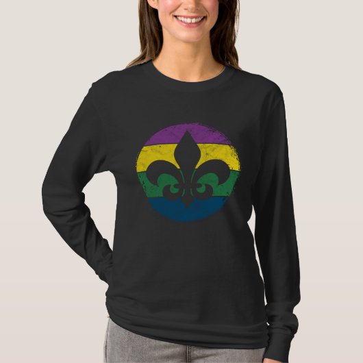 Circular Jester Hat Silhouette  Mardi Gras Masquer T-shirt (Voorkant)