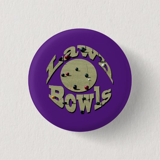 Circular Lawn Bowls Afbeelding Logo Ronde Button 3,2 Cm (Voorkant)