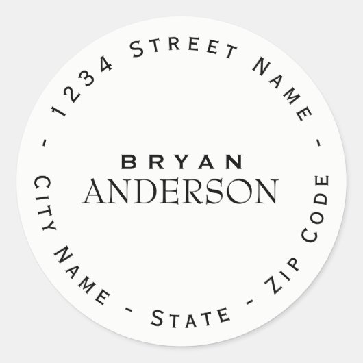 Circular Professional Return Address Label (Voorkant)