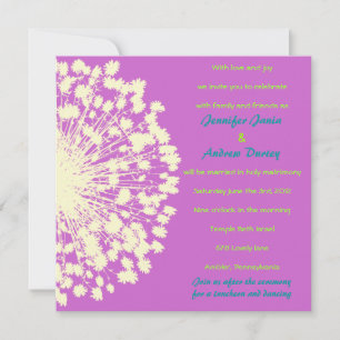 Circular Retro Daisy Wedding Uitnodiging