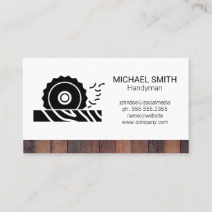 Circular Saw Wood Logo Visitekaartje