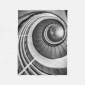 Circular Stairway BW Fleece Deken (Voorkant)