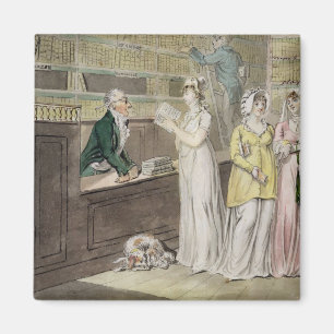 Circulerende bibliotheek (pen en inkt en w/c en w magneet