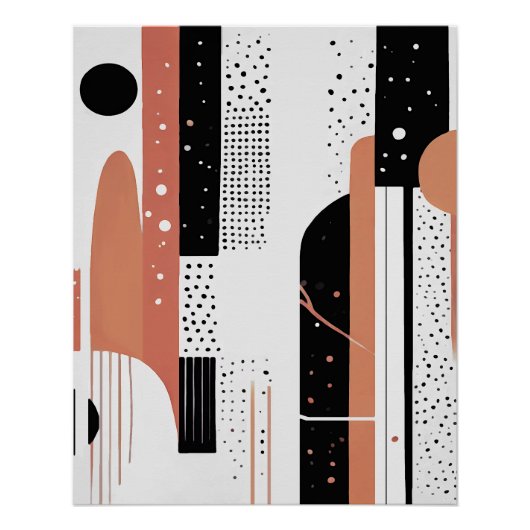 circulos boho terracotta perfect poster (Voorkant)