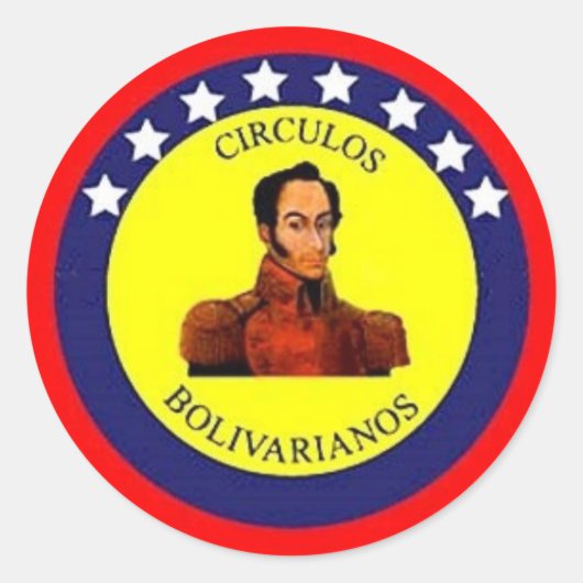 Circulos Bolivarianos Ronde Sticker (Voorkant)