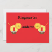 Circus 1st Birthday Party Invitation Kaart (Achterkant)