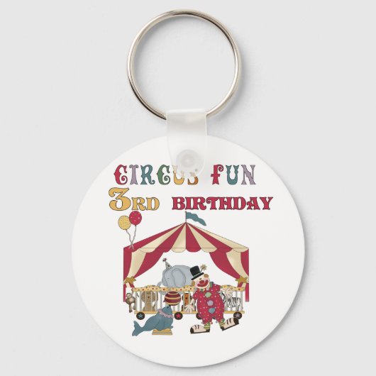 Circus 3e verjaardag Tshirts en geschenken Sleutelhanger (Voorkant)