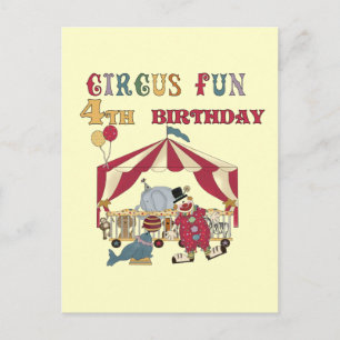 Circus 4e verjaardag Tshirts en geschenken Briefkaart