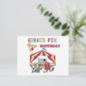 Circus 4e verjaardag Tshirts en geschenken Briefkaart (Staand voorkant)