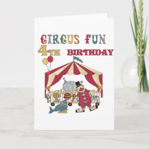 Circus 4e verjaardag Tshirts en geschenken Kaart
