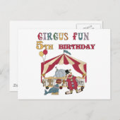 Circus 5th Birthday-overhemden en cadeautjes Briefkaart (Voorkant / Achterkant)
