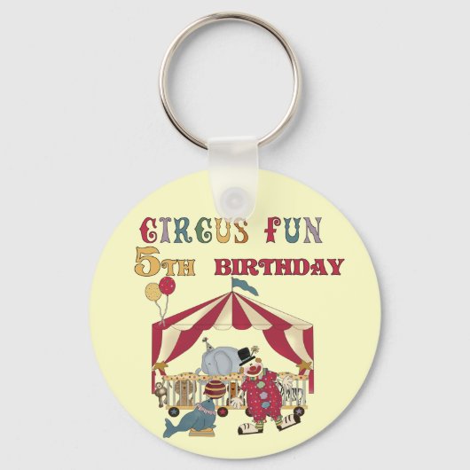 Circus 5th Birthday-overhemden en cadeautjes Sleutelhanger (Voorkant)