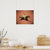  circus acrobat op het poster van het paard (Keuken)