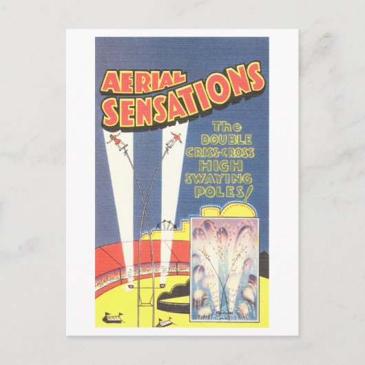  Circus Advertentie: Hoge Pole Act Briefkaart (Voorkant)