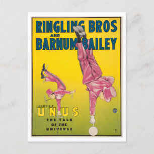  Circus Advertentie voor Incredible Unus Briefkaart