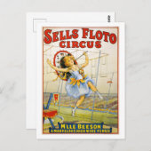 Circus Adverteren: Beeson High Wire Act Briefkaart (Voorkant / Achterkant)