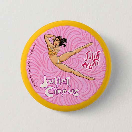 Circus Aerialist Ronde Button 5,7 Cm (Voorkant)