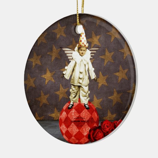 Circus Angel Clown Keramisch Ornament (Links)