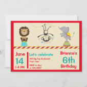 Circus Animals Birthday Kaart (Voorkant)