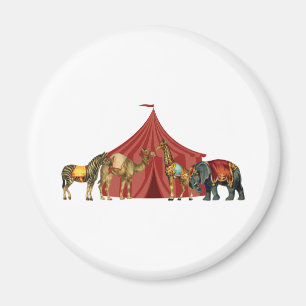 Circus Animals en tent Magneet