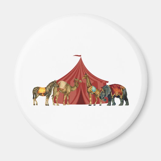 Circus Animals en tent Magneet (Voorkant)