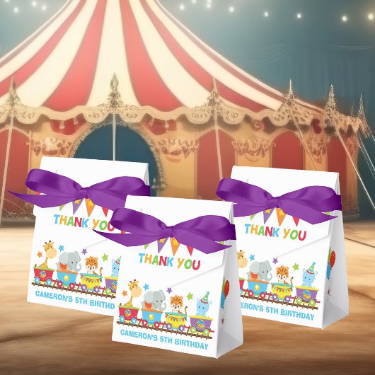 Circus Animals Train Fun Childrens Birthday Party Bedankdoosjes