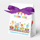 Circus Animals Train Fun Childrens Birthday Party Bedankdoosjes (Voorkant Zijde)