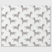 Circus Animals, zwart-wit Zebra, wit Cadeaupapier (Vlak)