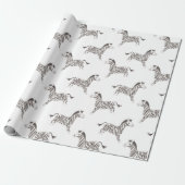 Circus Animals, zwart-wit Zebra, wit Cadeaupapier (Uitgerold)