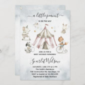 Circus Animaux Mobile Baby shower Invitation (Devant / Derrière)