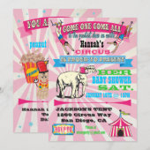 Circus Baby Shower Invitations (Devant / Derrière)