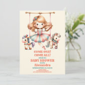 Circus Baby shower Kaart (Staand voorkant)