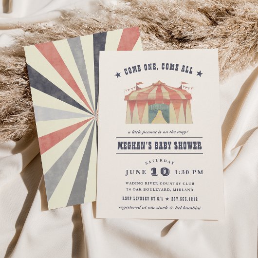 Circus Baby shower Uitnodiging