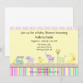 Circus Baby Train Baby shower Kaart (Voorkant / Achterkant)