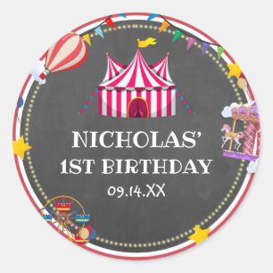 Circus-ballon komt de hele dag langs Ronde Sticker