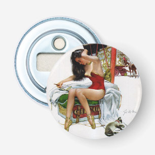 Circus Beauty  Art Kerstmeisje Button Flesopener