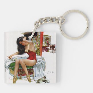Circus Beauty  Art Kerstmeisje Sleutelhanger