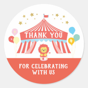 Circus bedankt je sticker, Carnival Ronde Sticker