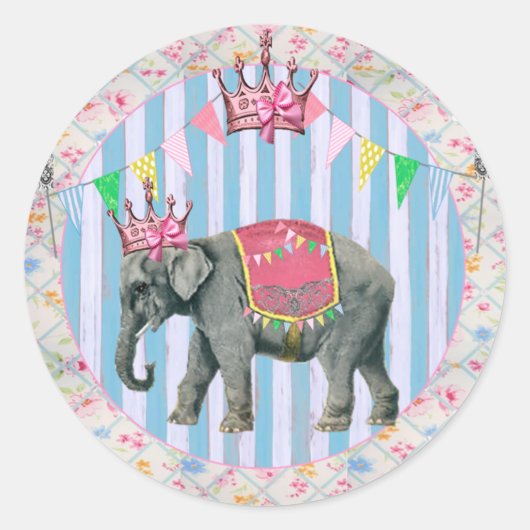 Circus ~ Bella Bella Studios Ronde Sticker (Voorkant)