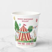 Circus Big Top en Carnival Animals - Gepersonalise Papieren Bekers (Voorkant)