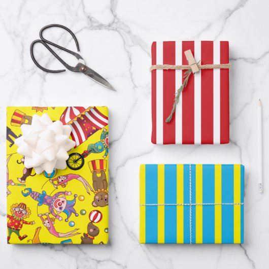 Circus Big Top Wrapping Paper Set (Voorkant)
