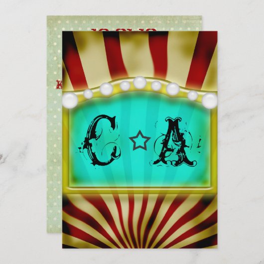 Circus Big Topbruiloft uitnodiging (Voorkant / Achterkant)